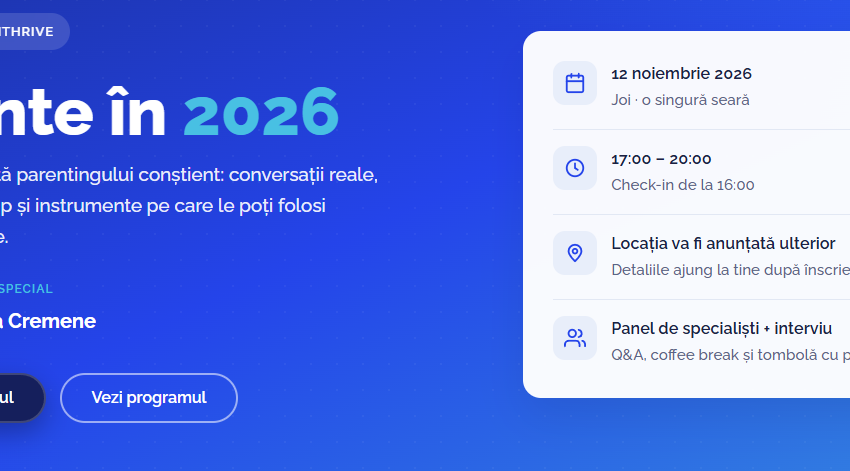 Conferința Părinte în 2026, organizată de Emthrive pe 12 noiembri
